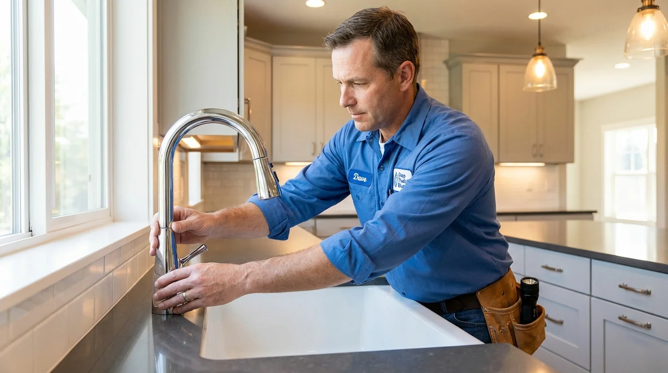 Kitchen faucet installation by Johns Plumbing LLC in Thayer